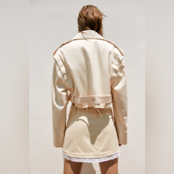 Zara cropped jacket bomber vest coat convertible trench casual style - Picture 5 of 12